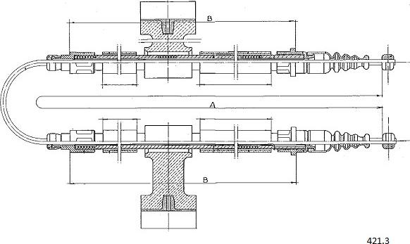 Cabor 421.3 - Тросик, cтояночный тормоз abcparts.ee