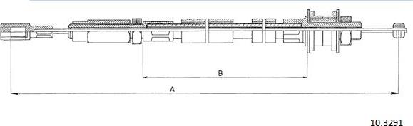 Cabor 10.3291 - Трос, управление сцеплением abcparts.ee