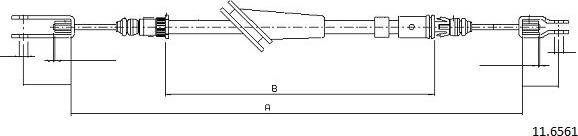 Cabor 11.6561 - Тросик, cтояночный тормоз abcparts.ee