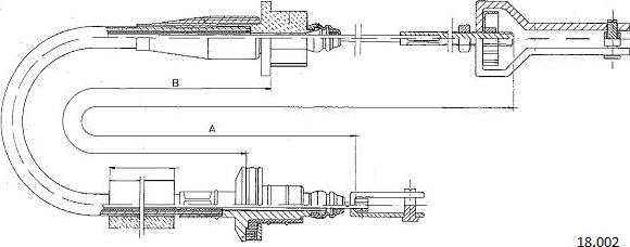 Cabor 18.002 - Трос, управление сцеплением abcparts.ee