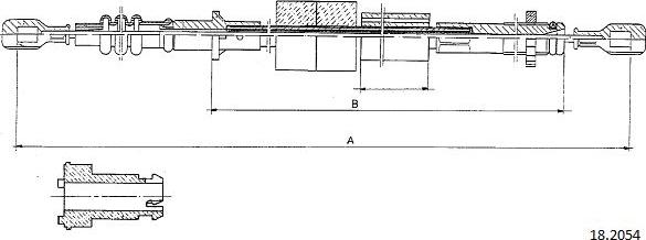 Cabor 18.2054 - Трос, управление сцеплением abcparts.ee