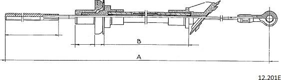 Cabor 12.201E - Трос, управление сцеплением abcparts.ee
