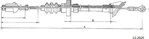 Cabor 12.202E - Трос, управление сцеплением abcparts.ee
