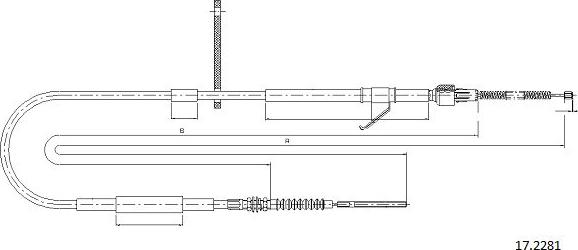 Cabor 17.2281 - Тросик, cтояночный тормоз abcparts.ee
