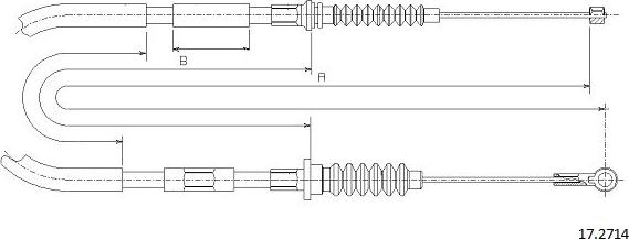 Cabor 17.2714 - Тросик, cтояночный тормоз abcparts.ee