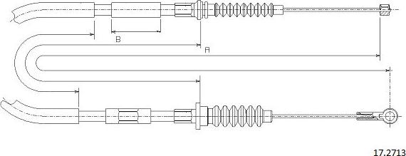 Cabor 17.2713 - Тросик, cтояночный тормоз abcparts.ee