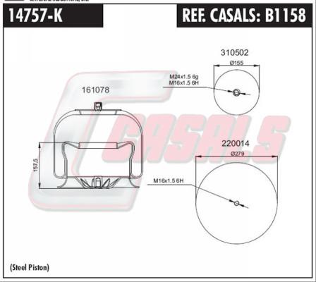 Casals B1158 - Кожух пневматической рессоры abcparts.ee