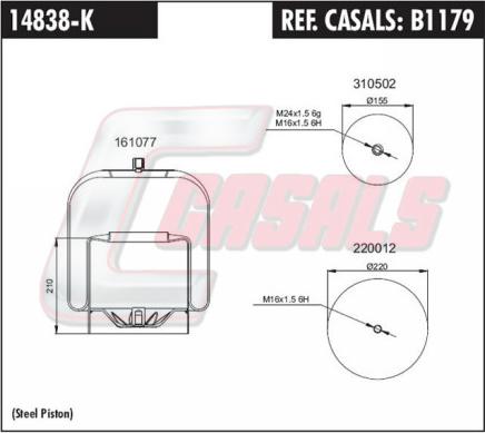 Casals B1179 - Кожух пневматической рессоры abcparts.ee