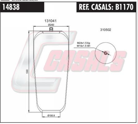 Casals B1170 - Кожух пневматической рессоры abcparts.ee