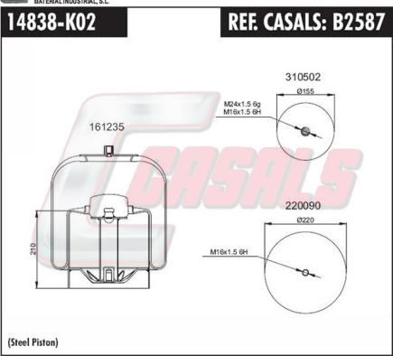 Casals B2587 - Кожух пневматической рессоры abcparts.ee