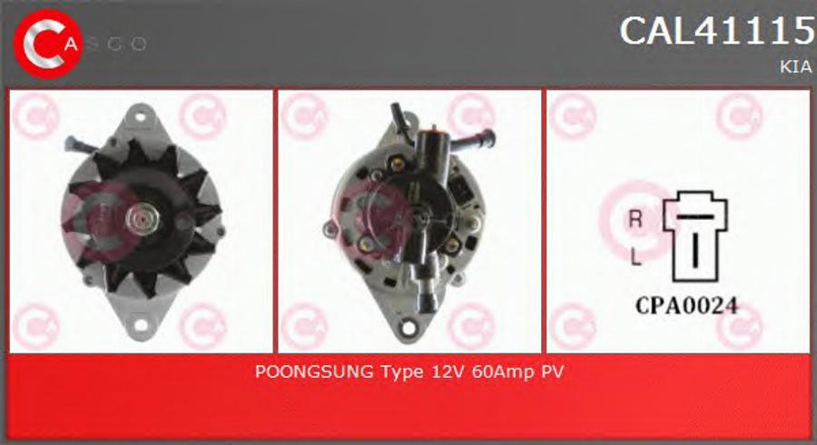 Casco CAL41115 - Генератор abcparts.ee