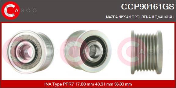Casco CCP90161GS - Шкив генератора, муфта abcparts.ee