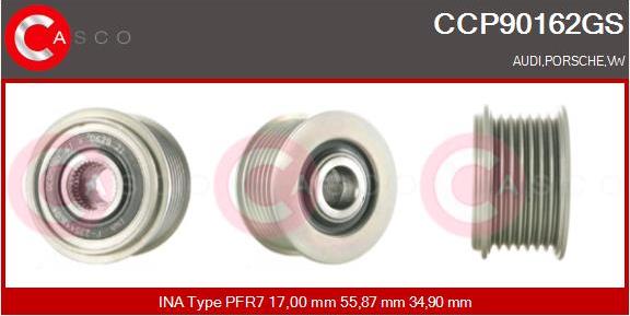 Casco CCP90162GS - Шкив генератора, муфта abcparts.ee