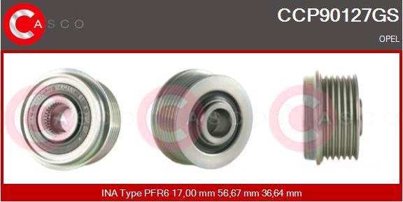 Casco CCP90127GS - Шкив генератора, муфта abcparts.ee