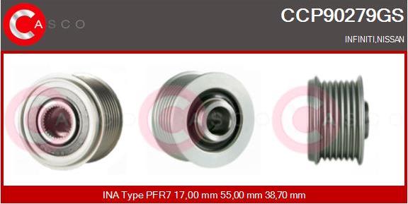 Casco CCP90279GS - Шкив генератора, муфта abcparts.ee