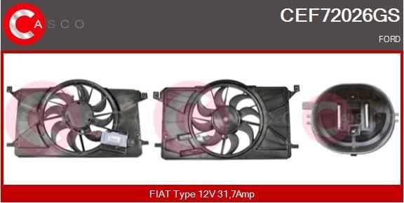 Casco CEF72026GS - Электродвигатель, вентилятор радиатора abcparts.ee