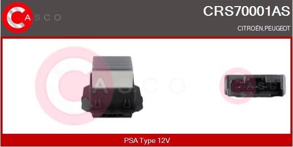 Casco CRS70001AS - Сопротивление, реле, вентилятор салона abcparts.ee