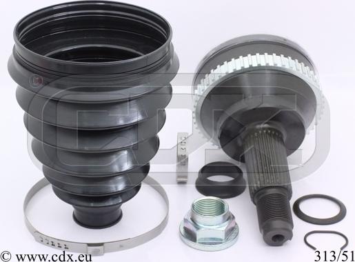 CDX 313/51 - Комплект ШРУСа, приводной вал, шарнир abcparts.ee