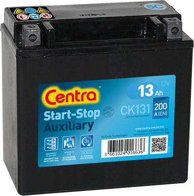 CENTRA CK131 - Стартерная аккумуляторная батарея, АКБ abcparts.ee