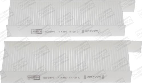 Champion CCF0497 - Фильтр воздуха в салоне abcparts.ee