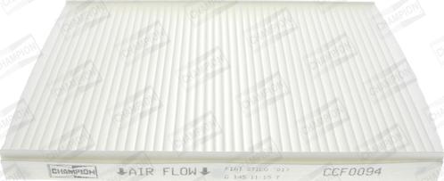 Champion CCF0094 - Фильтр воздуха в салоне abcparts.ee