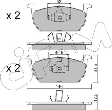 Cifam 822-1214-0 - Тормозные колодки, дисковые, комплект abcparts.ee
