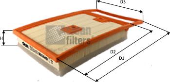 Clean Filters MA3449 - Воздушный фильтр двигателя abcparts.ee
