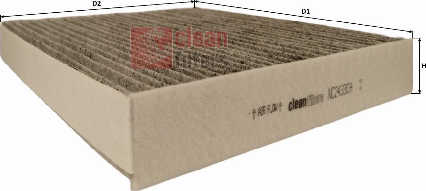 Clean Filters NC2433CA - Фильтр воздуха в салоне abcparts.ee
