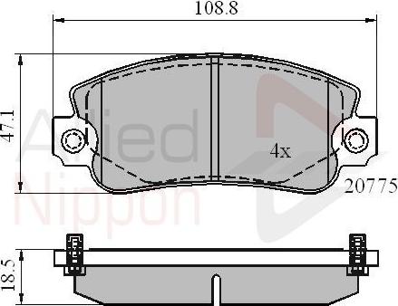 Comline ADB4129 - Тормозные колодки, дисковые, комплект abcparts.ee
