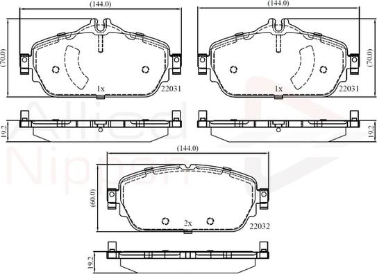 Comline ADB02346 - Тормозные колодки, дисковые, комплект abcparts.ee