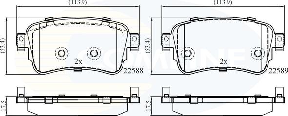 Comline CBP02351 - Тормозные колодки, дисковые, комплект abcparts.ee