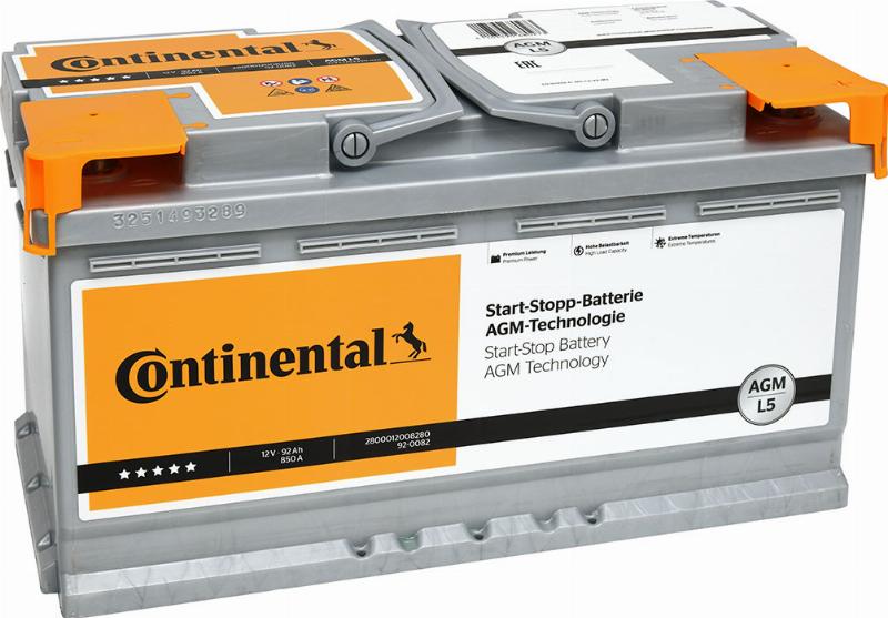 CONTINENTAL 2800012008280 - Стартерная аккумуляторная батарея, АКБ abcparts.ee