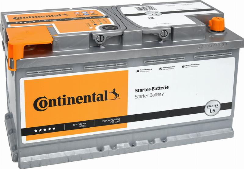 CONTINENTAL 2800012026280 - Стартерная аккумуляторная батарея, АКБ abcparts.ee
