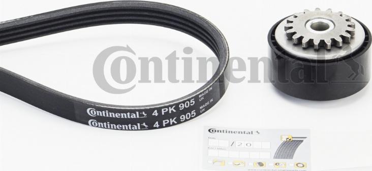 CONTINENTAL 4PK905K1 - Поликлиновый ременный комплект abcparts.ee