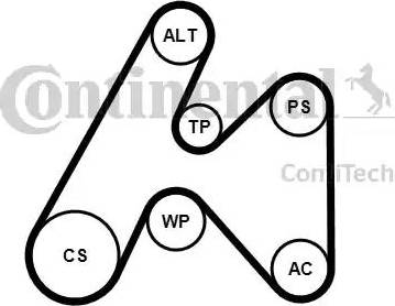CONTINENTAL 6PK1660K3 - Поликлиновый ременный комплект abcparts.ee
