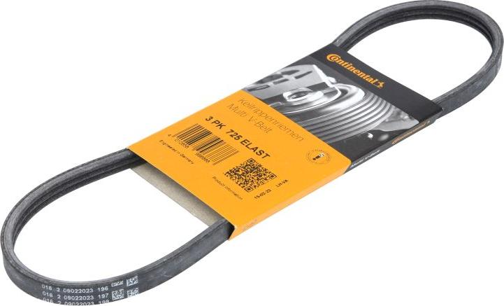 CONTINENTAL 3 PK 725 ELAST - Поликлиновой ремень abcparts.ee