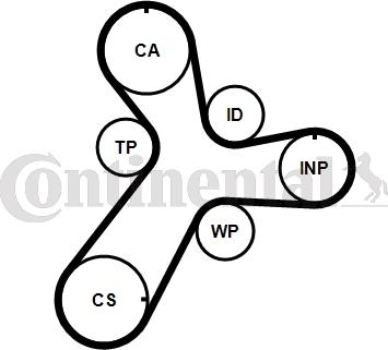 CONTINENTAL CT1237WP1 - Водяной насос + комплект зубчатого ремня ГРМ abcparts.ee