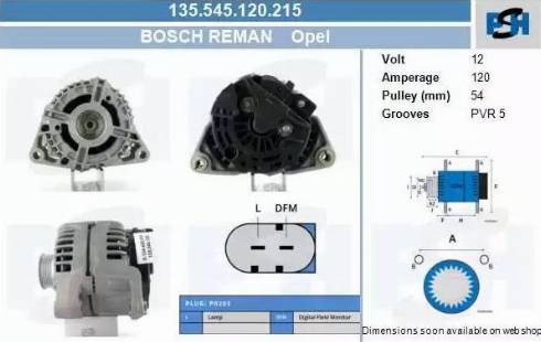 PSH 135.545.120.215 - Генератор abcparts.ee