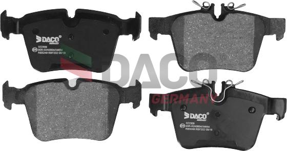 DACO Germany 322309 - Тормозные колодки, дисковые, комплект abcparts.ee