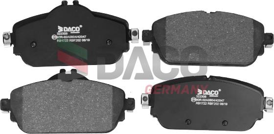 DACO Germany 322308 - Тормозные колодки, дисковые, комплект abcparts.ee