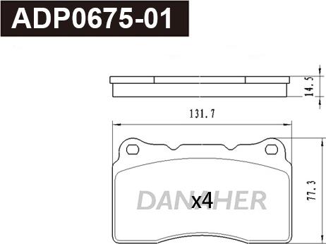 Danaher ADP0675-01 - Тормозные колодки, дисковые, комплект abcparts.ee