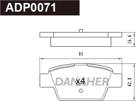Danaher ADP0071 - Тормозные колодки, дисковые, комплект abcparts.ee