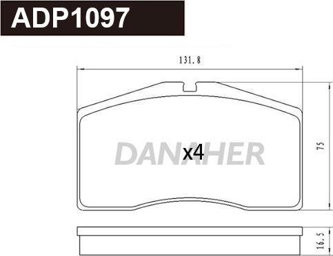 Danaher ADP1097 - Тормозные колодки, дисковые, комплект abcparts.ee
