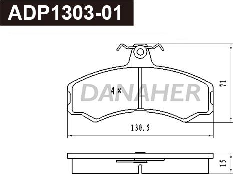 Danaher ADP1303-01 - Тормозные колодки, дисковые, комплект abcparts.ee