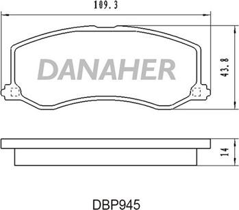 Danaher DBP945 - Тормозные колодки, дисковые, комплект abcparts.ee