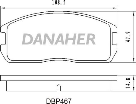 Danaher DBP467 - Тормозные колодки, дисковые, комплект abcparts.ee