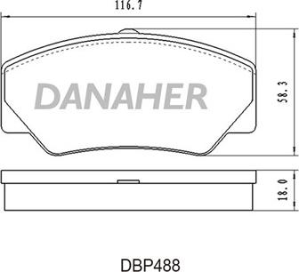 Danaher DBP488 - Тормозные колодки, дисковые, комплект abcparts.ee