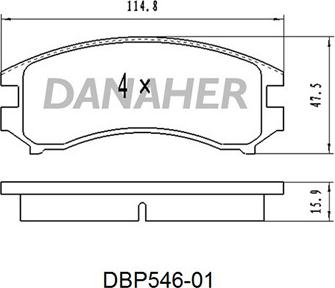 Danaher DBP546-01 - Тормозные колодки, дисковые, комплект abcparts.ee