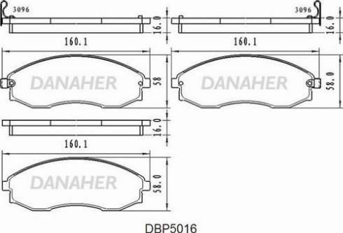 Danaher DBP5016 - Тормозные колодки, дисковые, комплект abcparts.ee