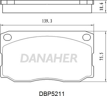 Danaher DBP521/1 - Тормозные колодки, дисковые, комплект abcparts.ee